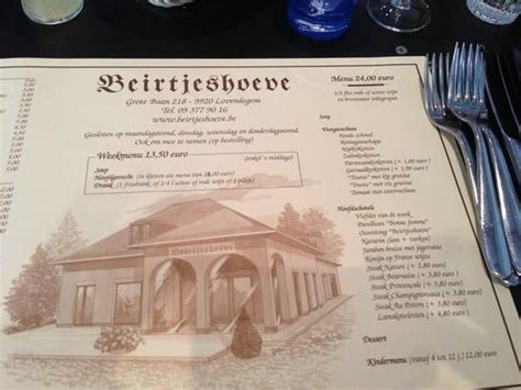 de beirtjeshoeve|Menu at Beirtjeshoeve, Lovendegem